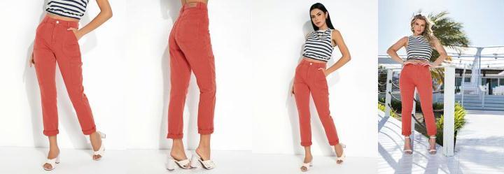 Cala Vermelha Reta com Bolsos Sawary