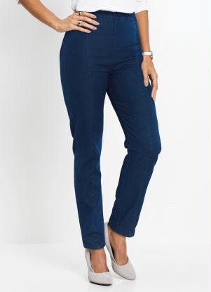 Calça Skinny Jeans com Recortes (Azul Médio)