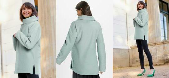 Casaco Verde Claro em Plush Boucle