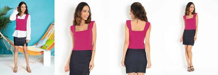 Cropped Pink em Tric com Alas