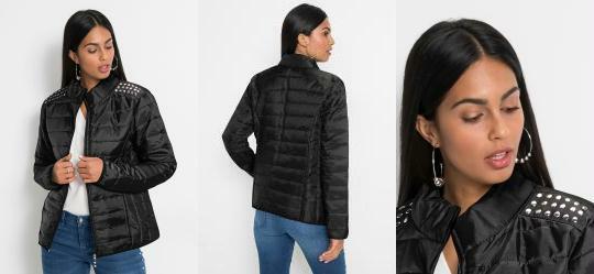 Jaqueta Matelass com Zper Preta