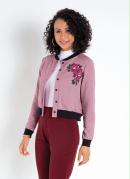 Jaqueta Rosê e Preta com Estampa