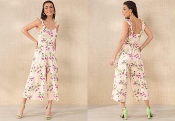 Macaco Buqu de Flores de Alcinha com Babado