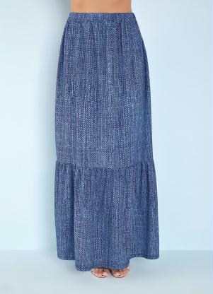 Saia Soltinha (Jeans Azul) Moda Evanglica