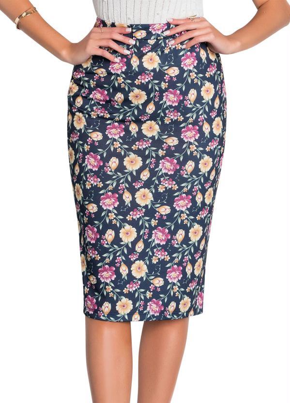 Saia (Floral) Moda Evanglica Modelo Lpis