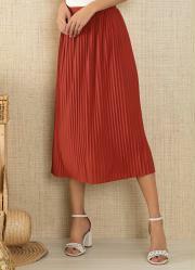 Saia Telha Plissada Midi