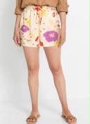 Shorts com Amarrao Floral Bege 