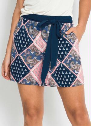 Shorts com Clochard Estampado (Azul)