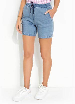 Shorts Jeans com Elstico (Azul Claro)