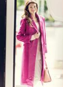 Casaco Sobretudo em Fio Sinttico Rosa 