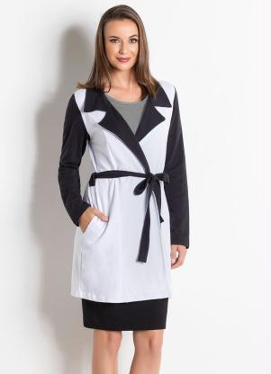 Sobretudo Bicolor (Preto e Branco) Moda Evanglica