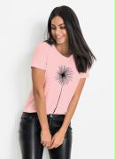 Blusa T-Shirt com Estampa Rosa Candy 