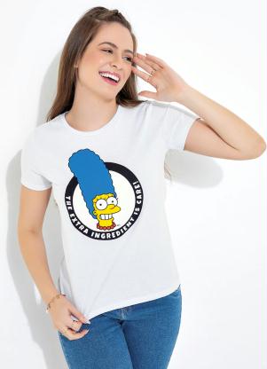 Camiseta (Branca) Manga Curta Simpsons