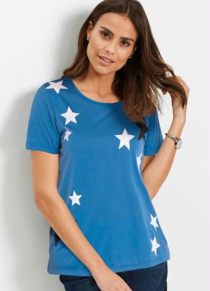 T-Shirt Estampa Estrelas (Azul)