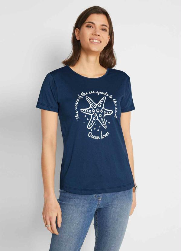 T-Shirt Estampada (Azul Marinho)