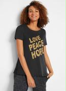 T-Shirt Love Peace Hope Preta 