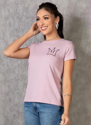 T-Shirt (Rosa Claro) com Estampa Frontal