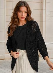 Casaco Alongado de Tric Preto