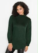 Suéter de Trico Barra Assimétrica Verde 