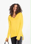 Suéter de Tricô Básico Amarelo 