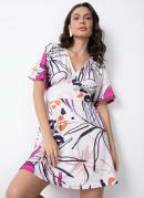 VESTIDO COM RECORTES (FLORAL BEGE)