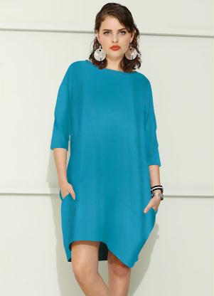 Vestido de Moletom Oversized (Azul)