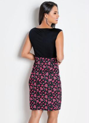 vestido tubinho gola canoa