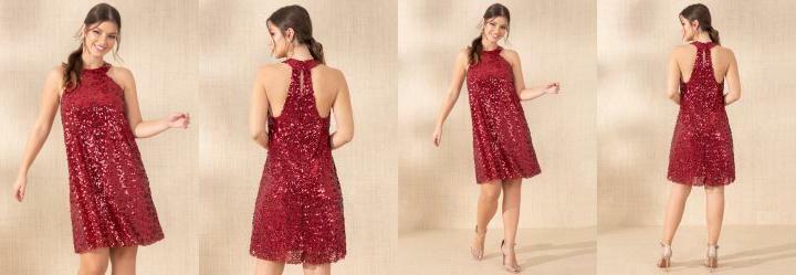 Vestido Vermelho em Paet