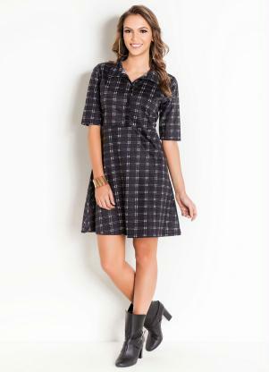 vestido xadrez evase