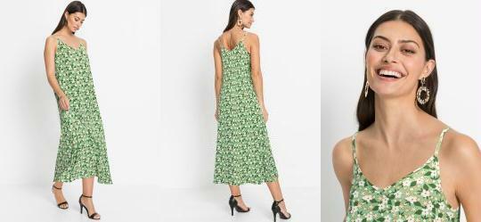 Vestido de Alcinha Longuete Floral Verde