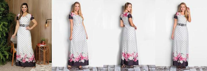 Vestido Longo Barrado