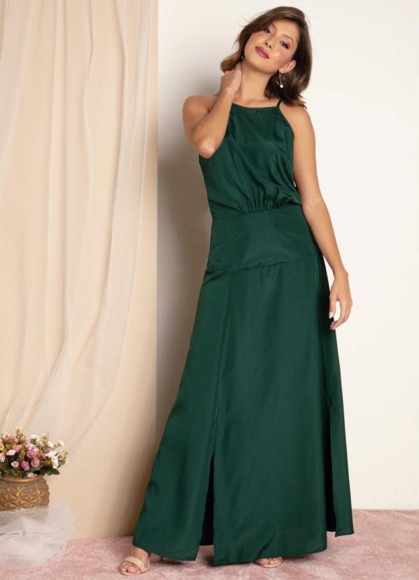 Vestido (Verde) de Alas com Fendas