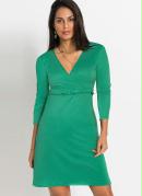 Vestido Decote Transpassado Verde Esmeralda 