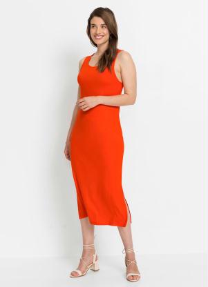 Vestido Midi com Fenda (Laranja)