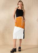 Vestido Tricolor com Cordel para Amarrar