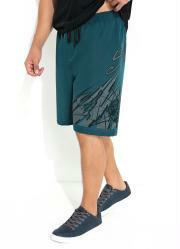 Bermuda Verde Petrleo com Estampa com Bolso