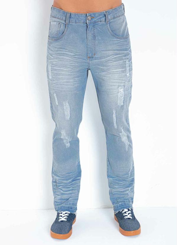 Calça (Jeans Clara) Skinny com Efeito Destroyed