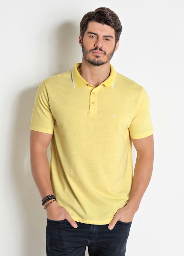Camisa Polo (Amarela) com Detalhe em Branco