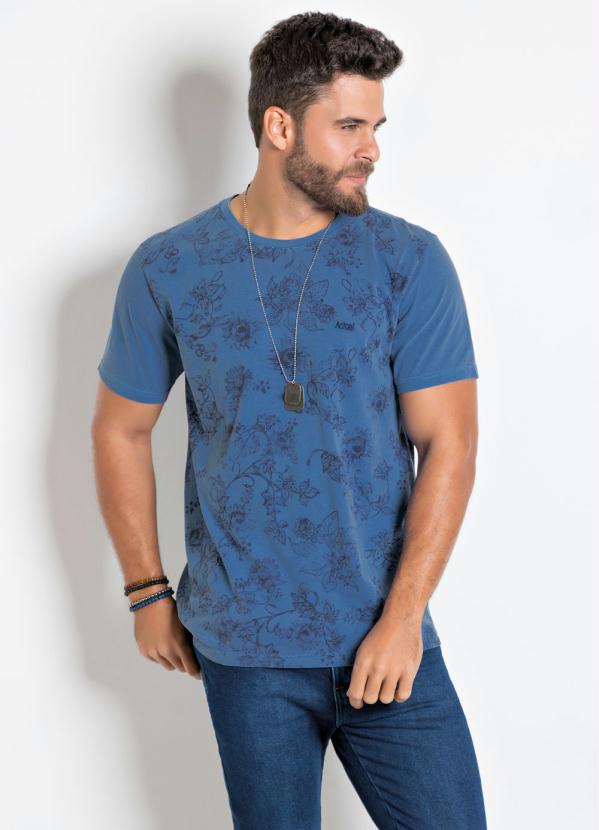 Camiseta Actual (Azul) com Mangas Curtas