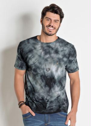 Camiseta Actual (Preta) com Efeito Tie Dye
