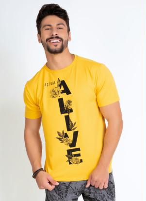 Camiseta (Amarela) com Estampa na Frente