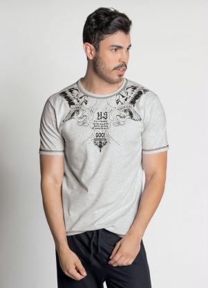 Camiseta Bicolor (Mescla Claro) com Estampa