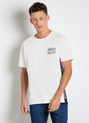 Camiseta Branca com Estampa na Letaral