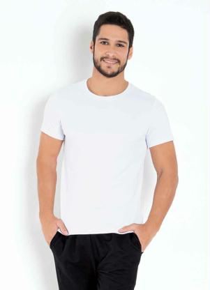 Camiseta (Branca) em Ribana com Mangas Curtas