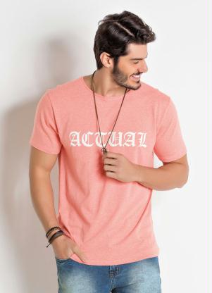 Camiseta com Estampa Actual (Coral)