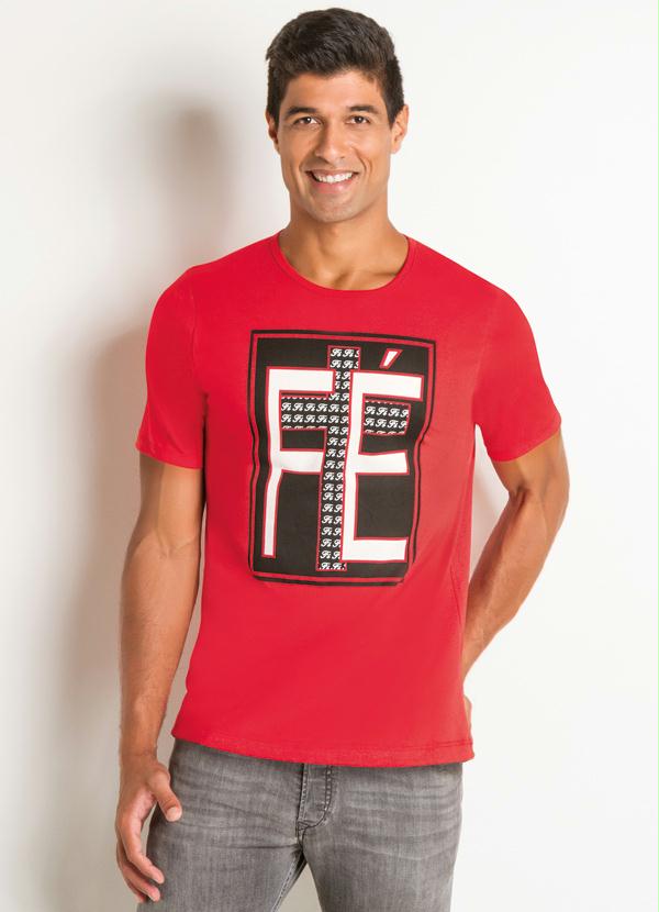 Camiseta com Estampa F (Vermelha)