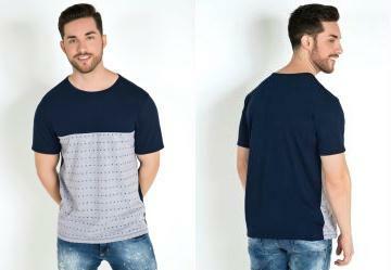 Camiseta com Estampa Frente Marinho