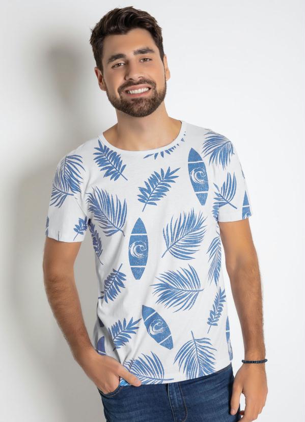 Camiseta com Estampa Tropical (Branca)