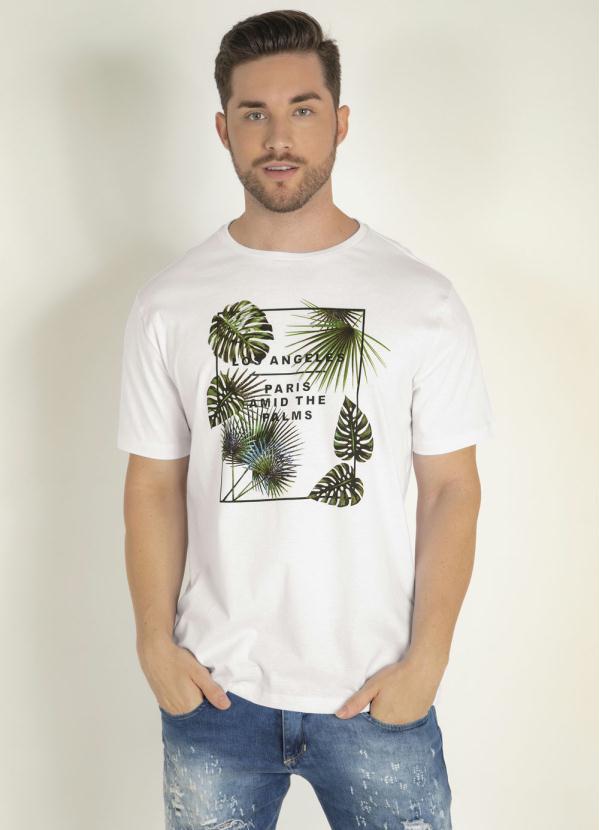 Camiseta com Estampa Tropical (Branca)