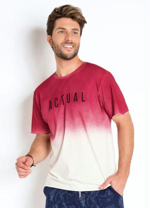 Camiseta com Spray e Estampa Actual (Off White)